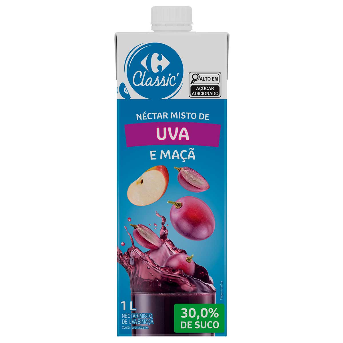 Néctar Misto Sabor Uva e Maçã Carrefour Classic 1L