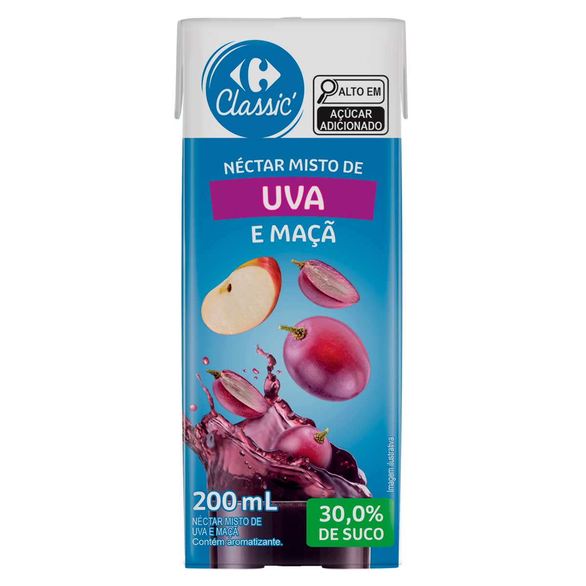 Néctar Misto Sabor Uva e Maçã Carrefour Classic 200ml