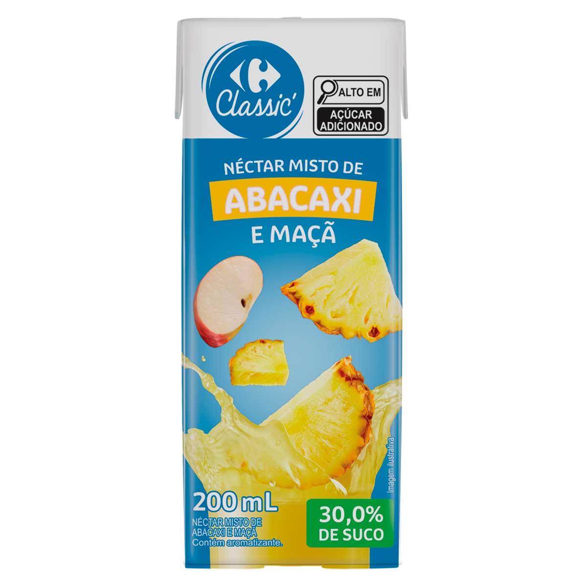 Néctar Misto Sabor Abacaxi e Maçã Carrefour Classic 200ml