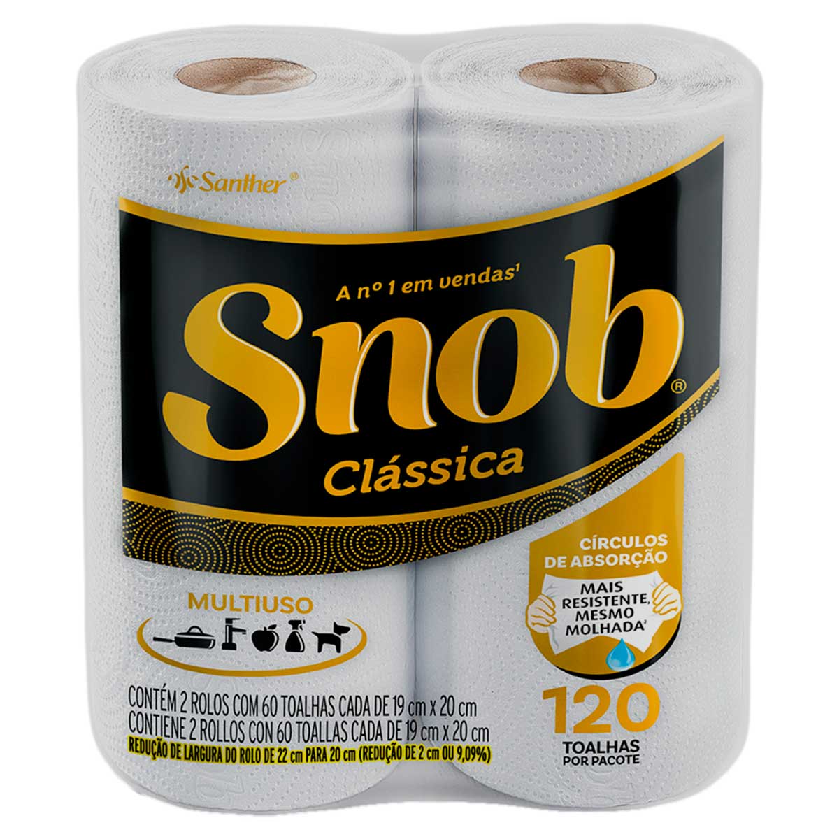 Papel Toalha Snob Folha Dupla Branca 120 Folhas