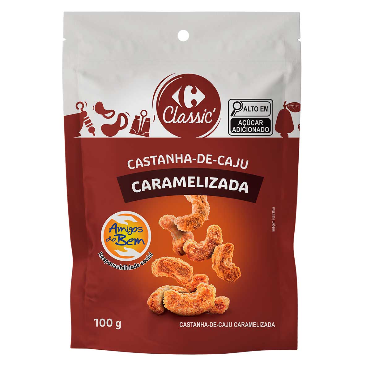 Castanha de Caju Caramelizada Carrefour Classic 100g