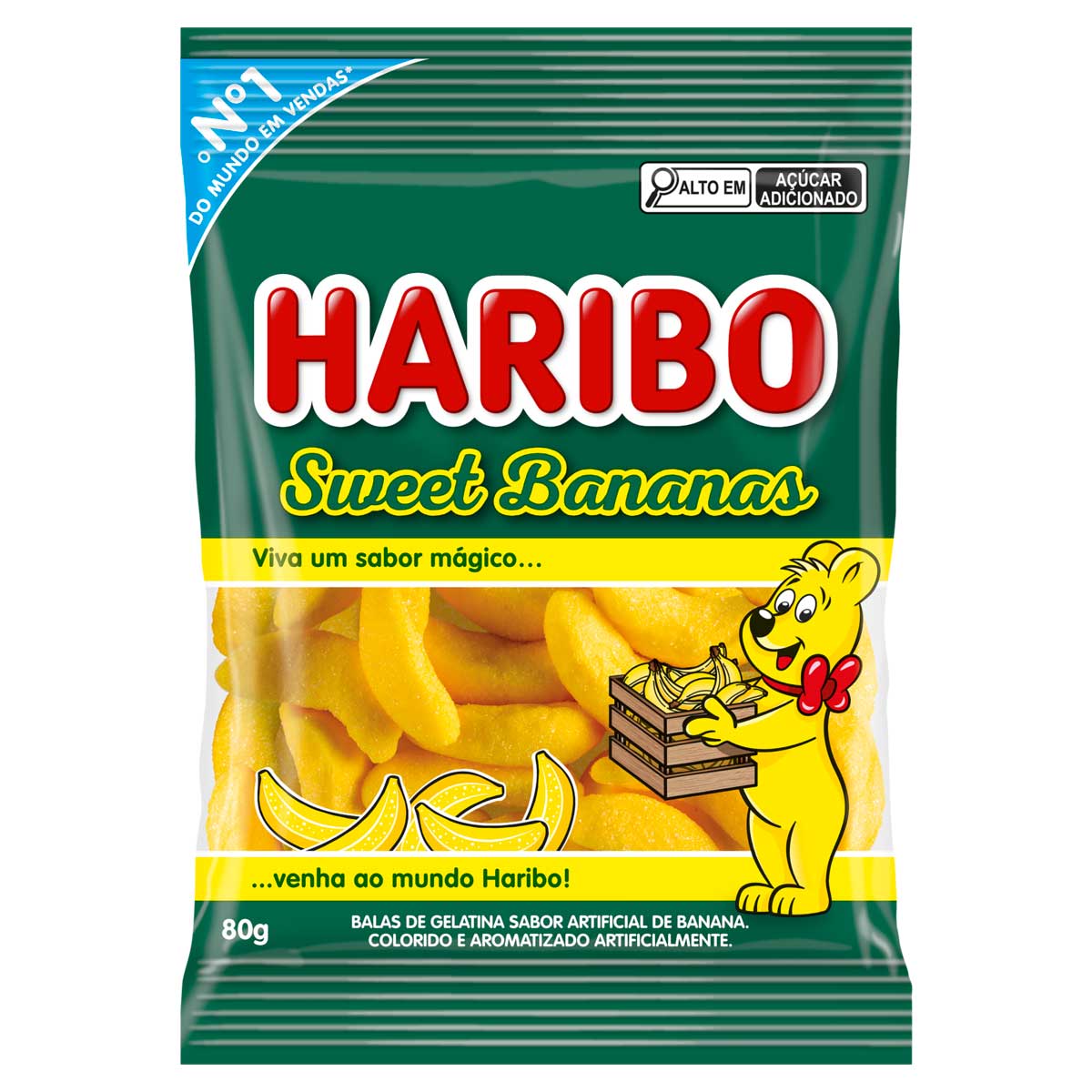 Bala de Gelatina Sweet Bananas Haribo 80g