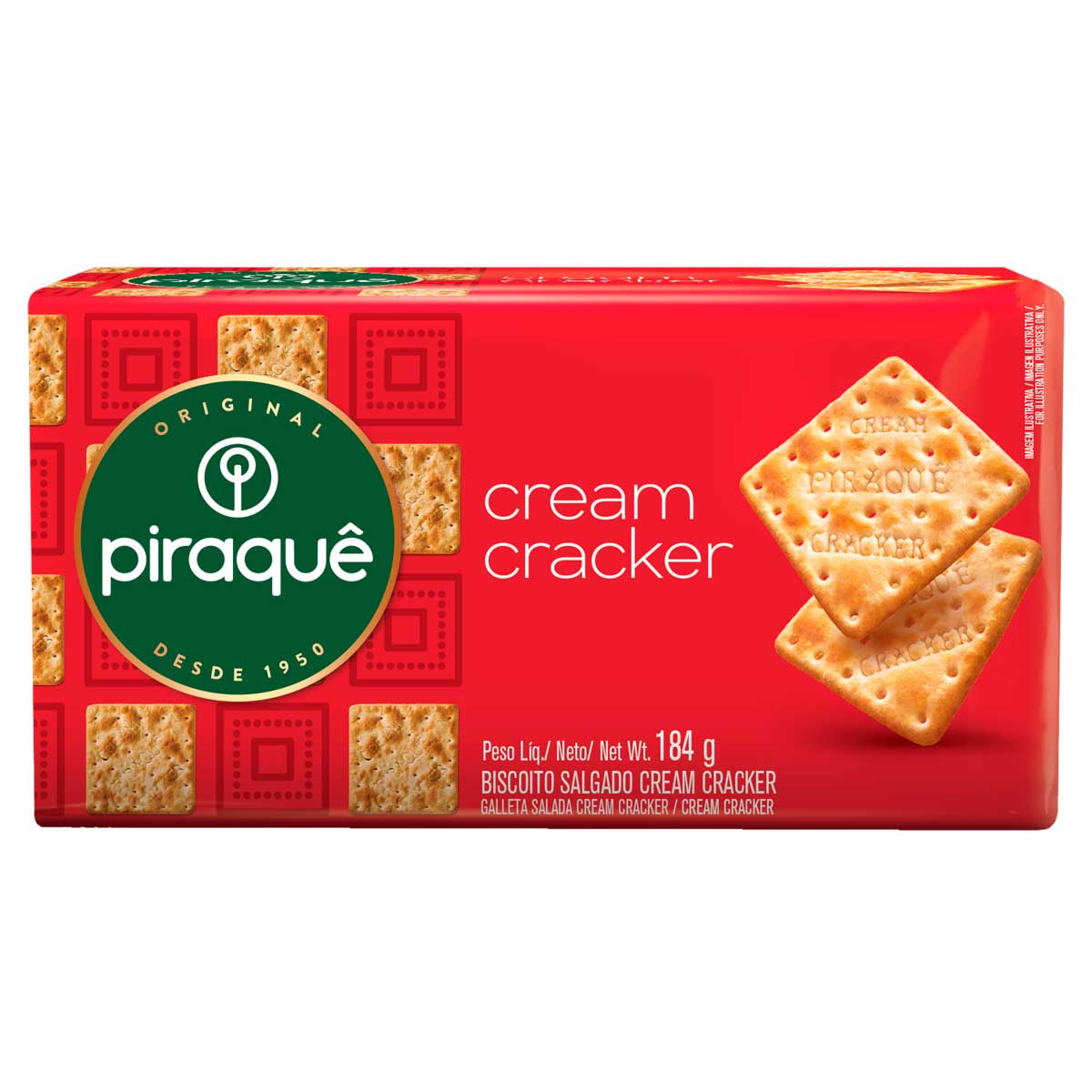 Biscoito Salgado Cream Cracker Piraquê 184g