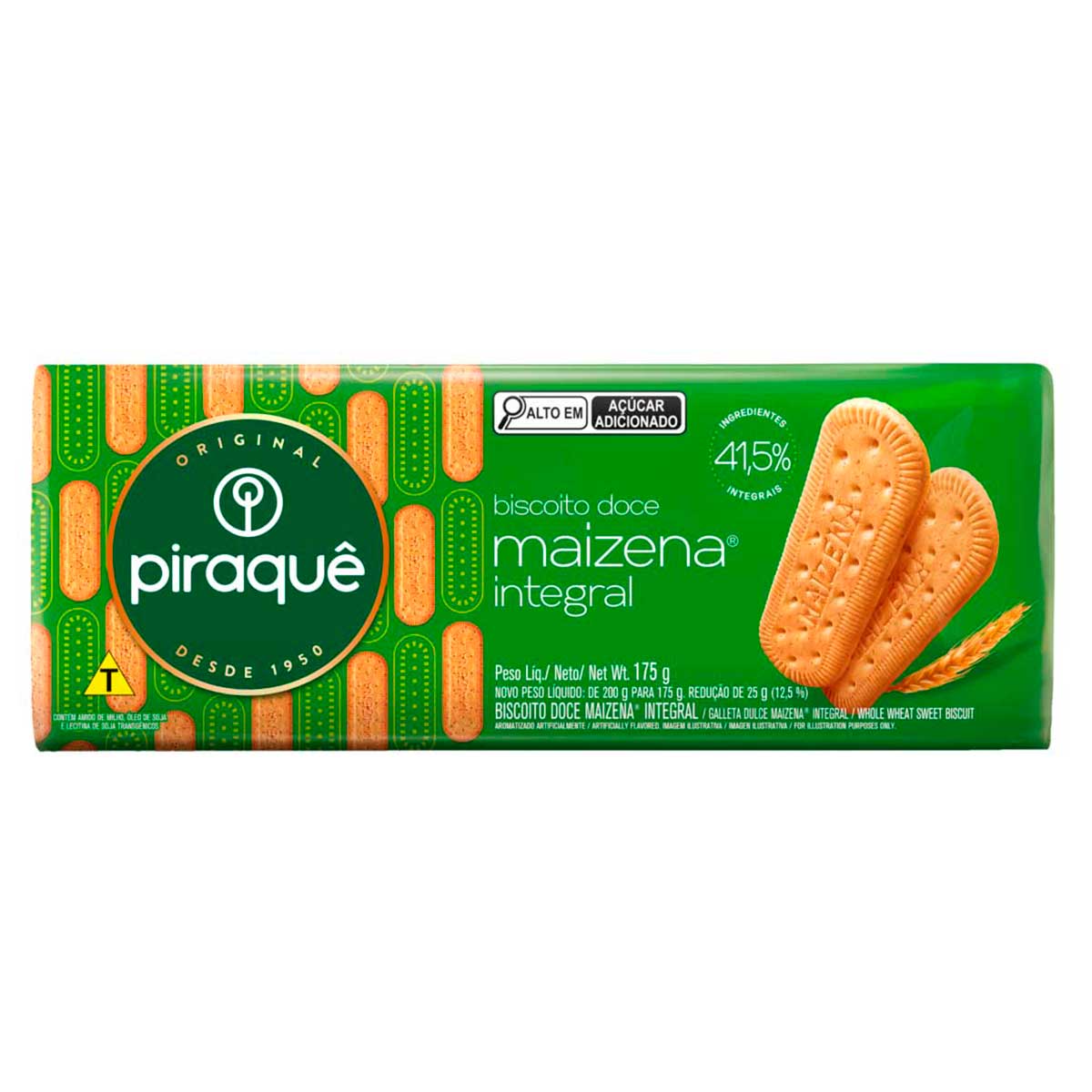 Biscoito Doce Maizena Integral Piraquê 175g
