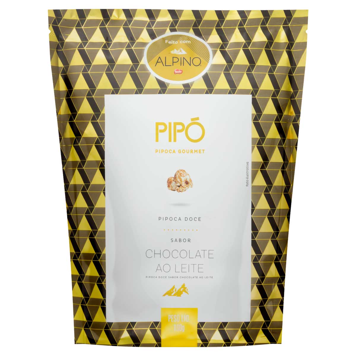 Pipoca Pronta Doce Alpino Chocolate ao Leite Pipó Gourmet 100g