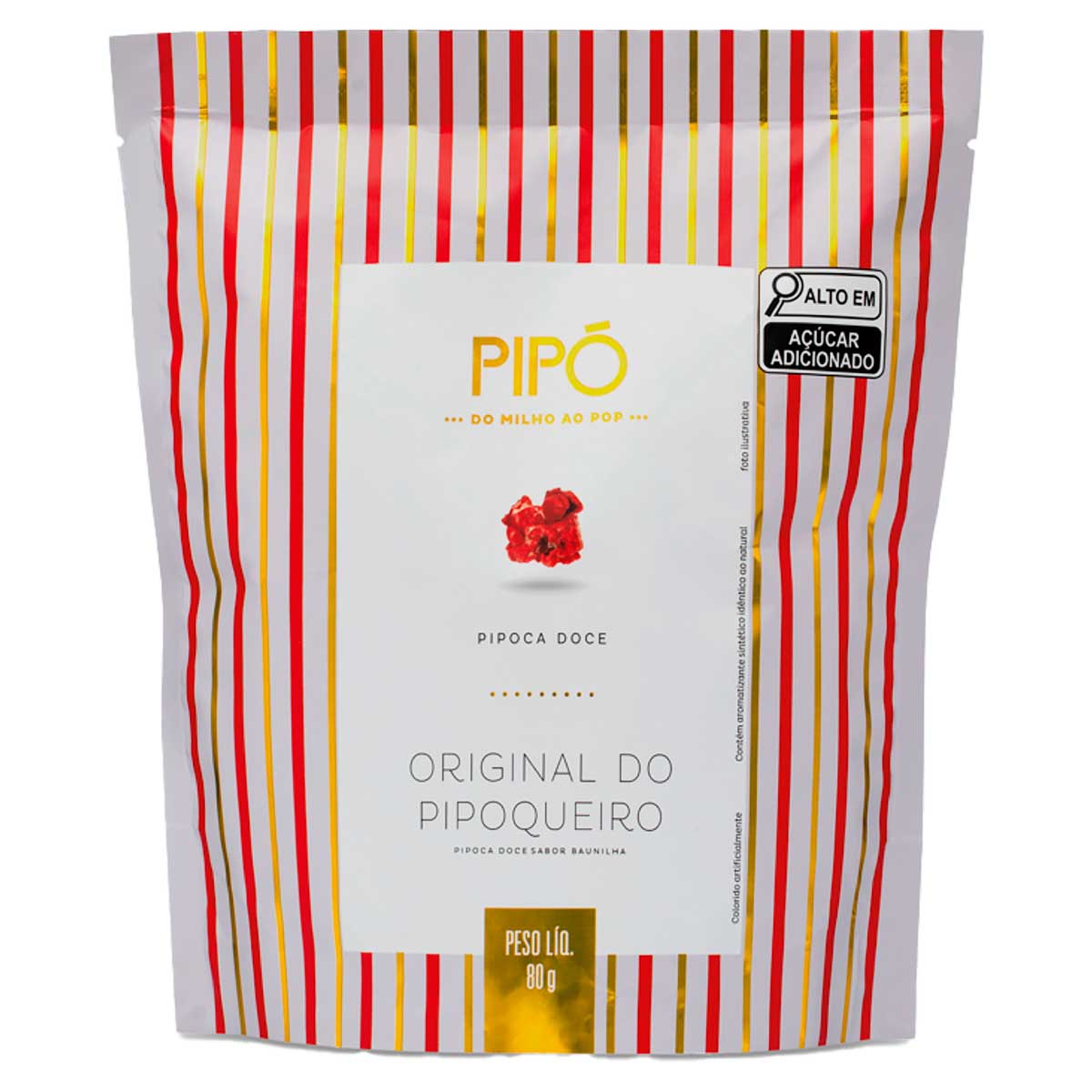 Pipoca Pronta Doce Original do Pipoqueiro Baunilha Pipó 80g