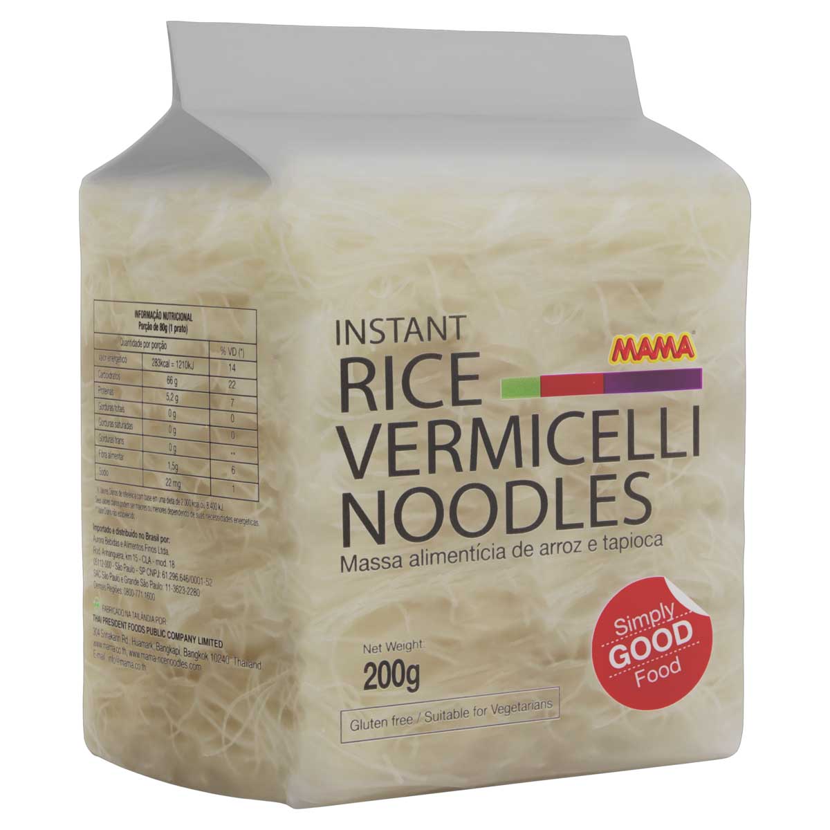 Massa Alimentícia de Arroz e Tapioca Vermicelli Mama 200g