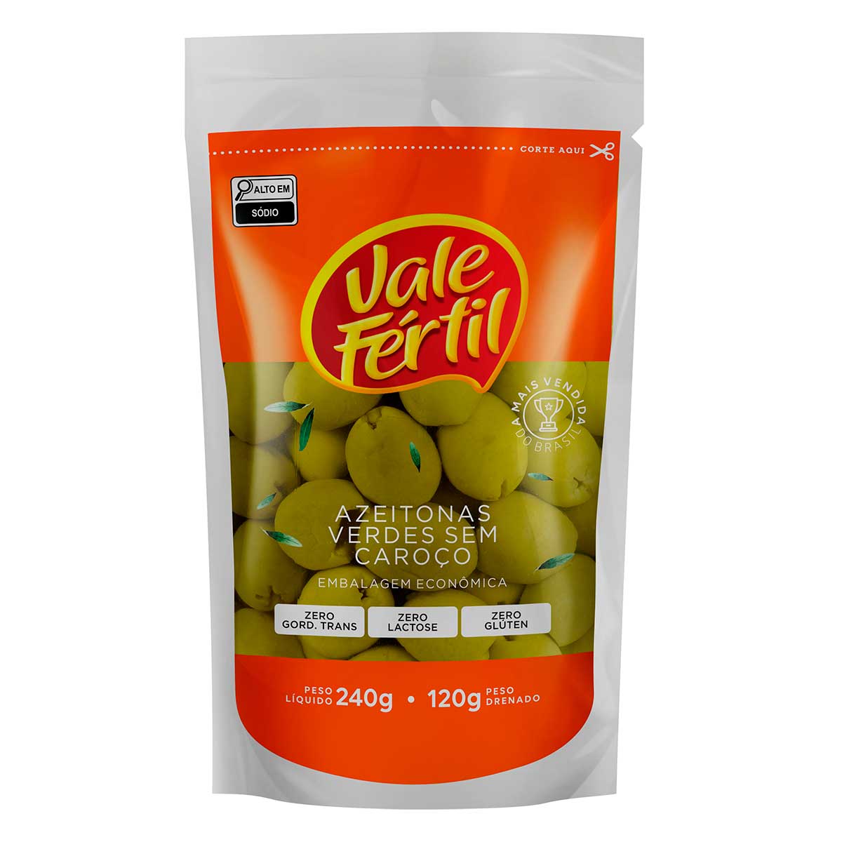 Azeitona Verde Sem Caroço Vale Fértil 120g