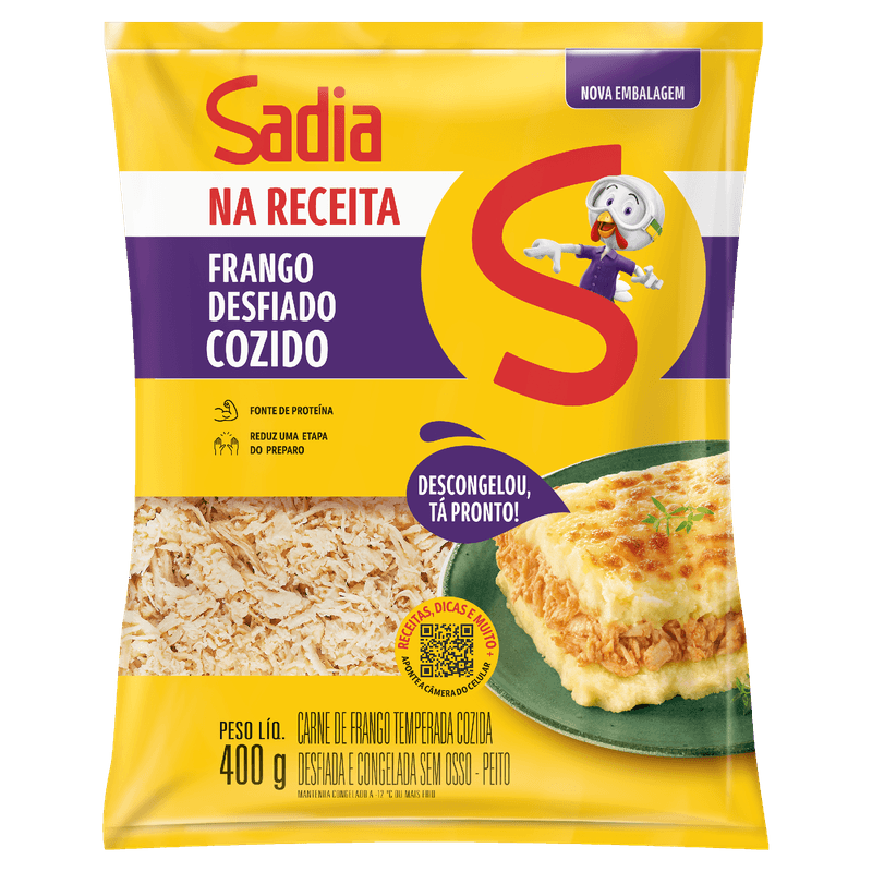 Frango Desfiado Temperado Sadia Congelado 400 g