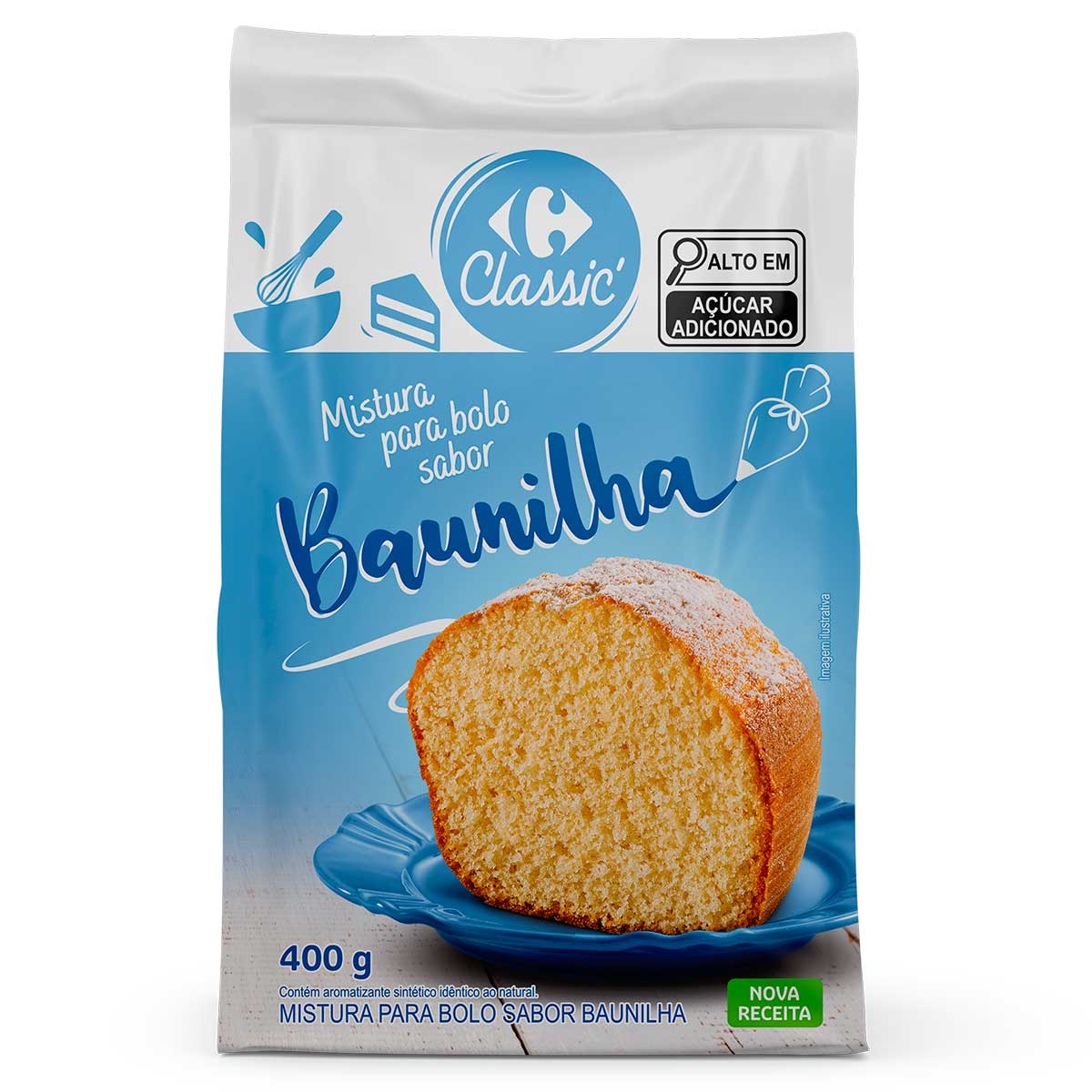 Mistura para Bolo Sabor Baunilha Carrefour Classic 400g