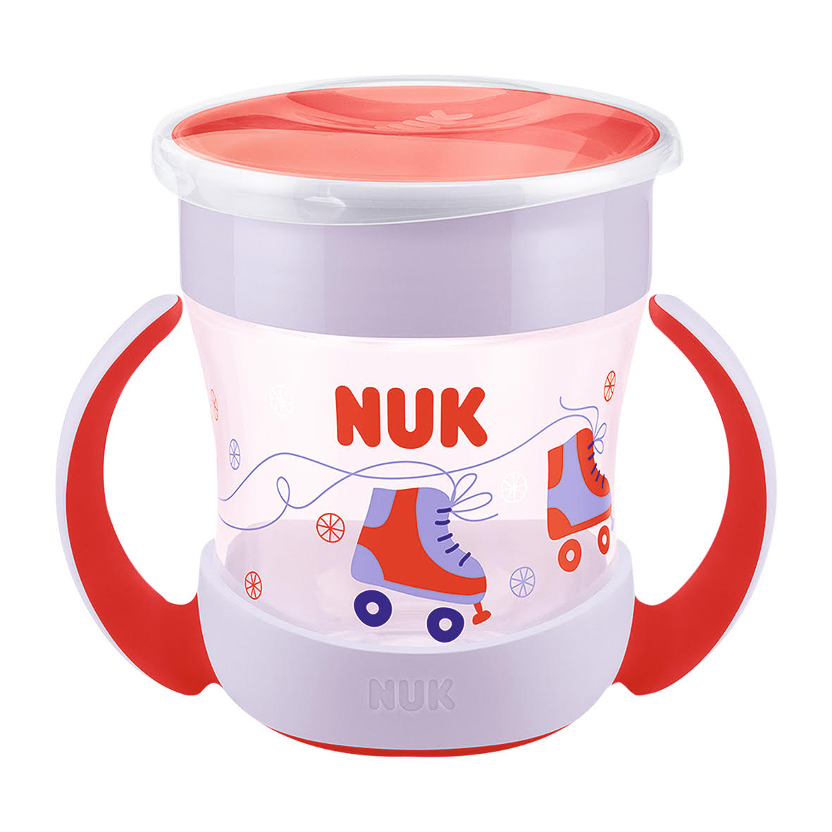 Copo com Alça Polipropileno 160 ml Vermelho e Branco NUK Mini Magic Cup 360º Evolution 1 Peça