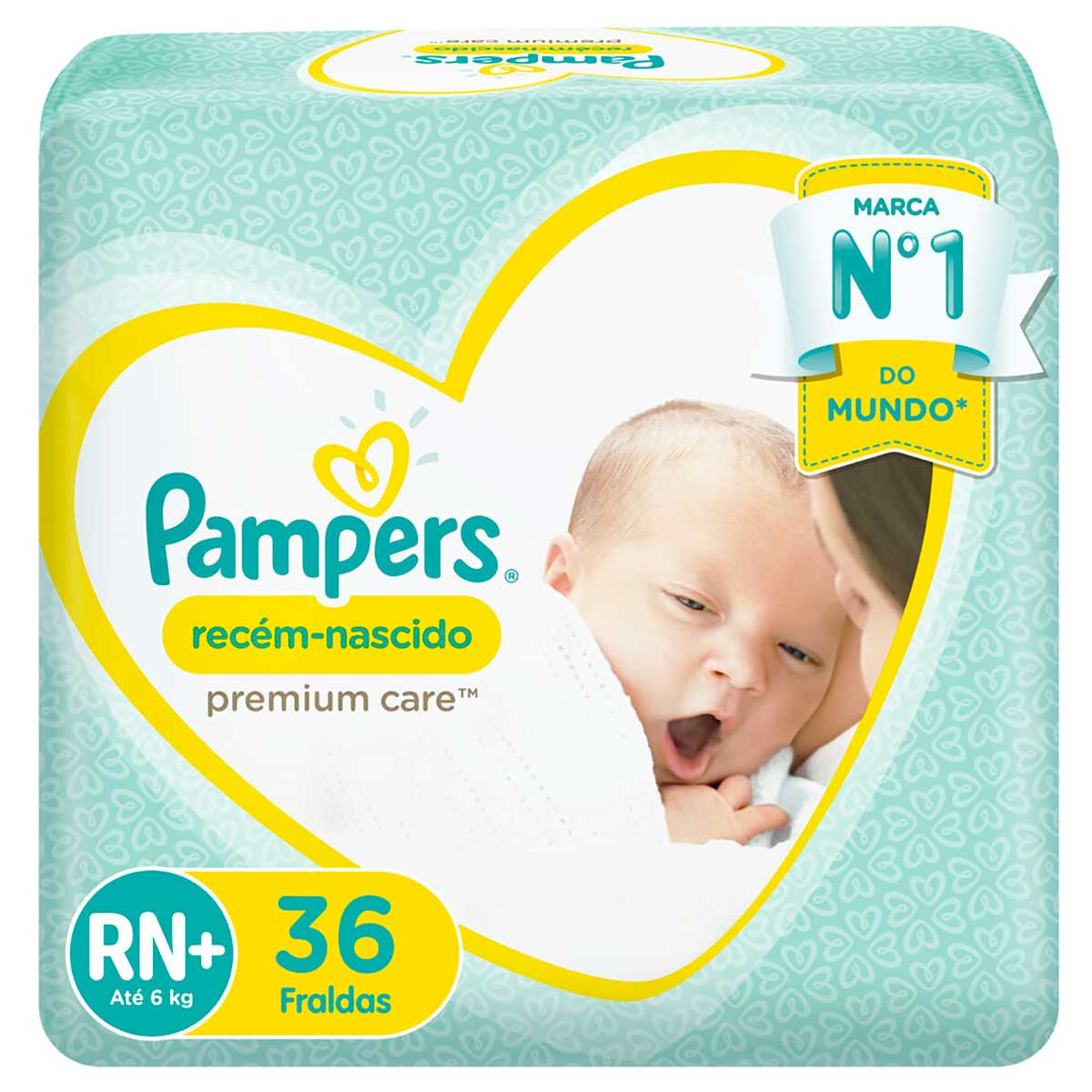 Fraldas Pampers Recém-Nascido Premium Care RN+ 36 Unidades