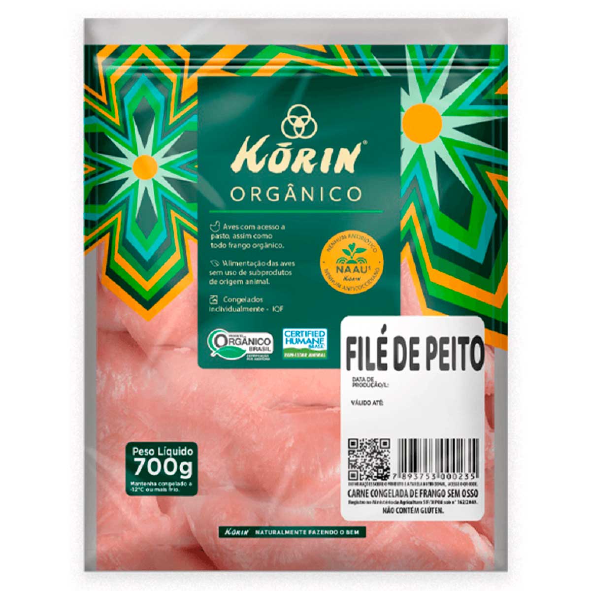 Filé de Peito Orgânico Congelado Korin 700g