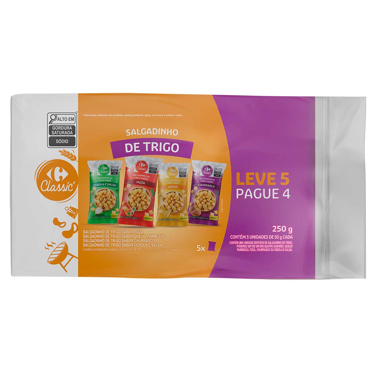 Salgadinho de Trigo Aperitivo Carrefour 50 g  Leve 5 Pague 4