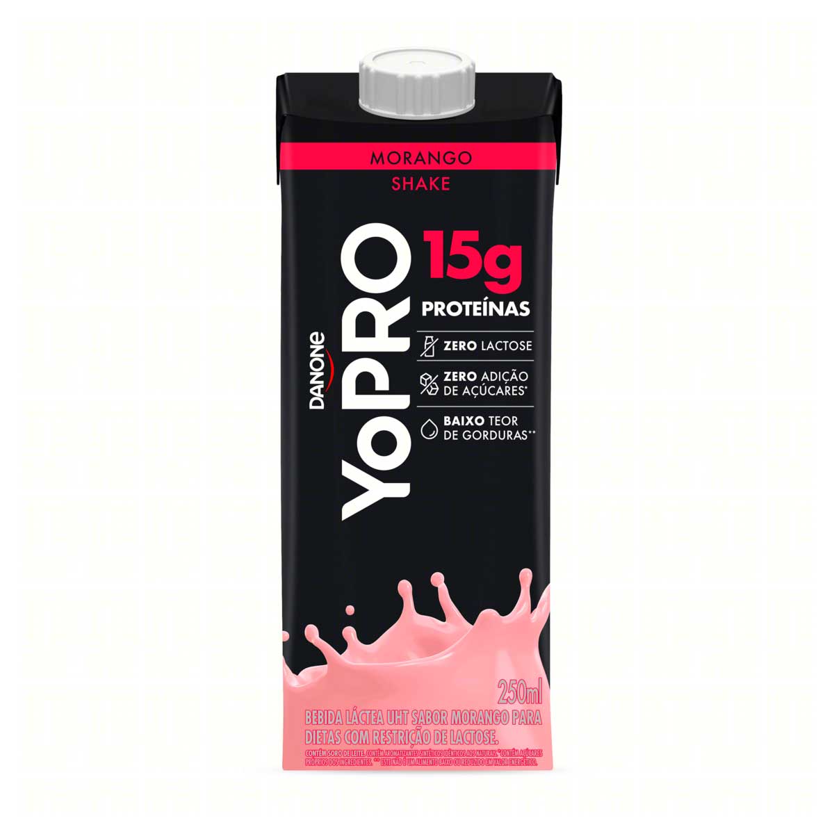 Bebida Láctea Zero Lactose Morango YoPRO 15g Shake 250 ml