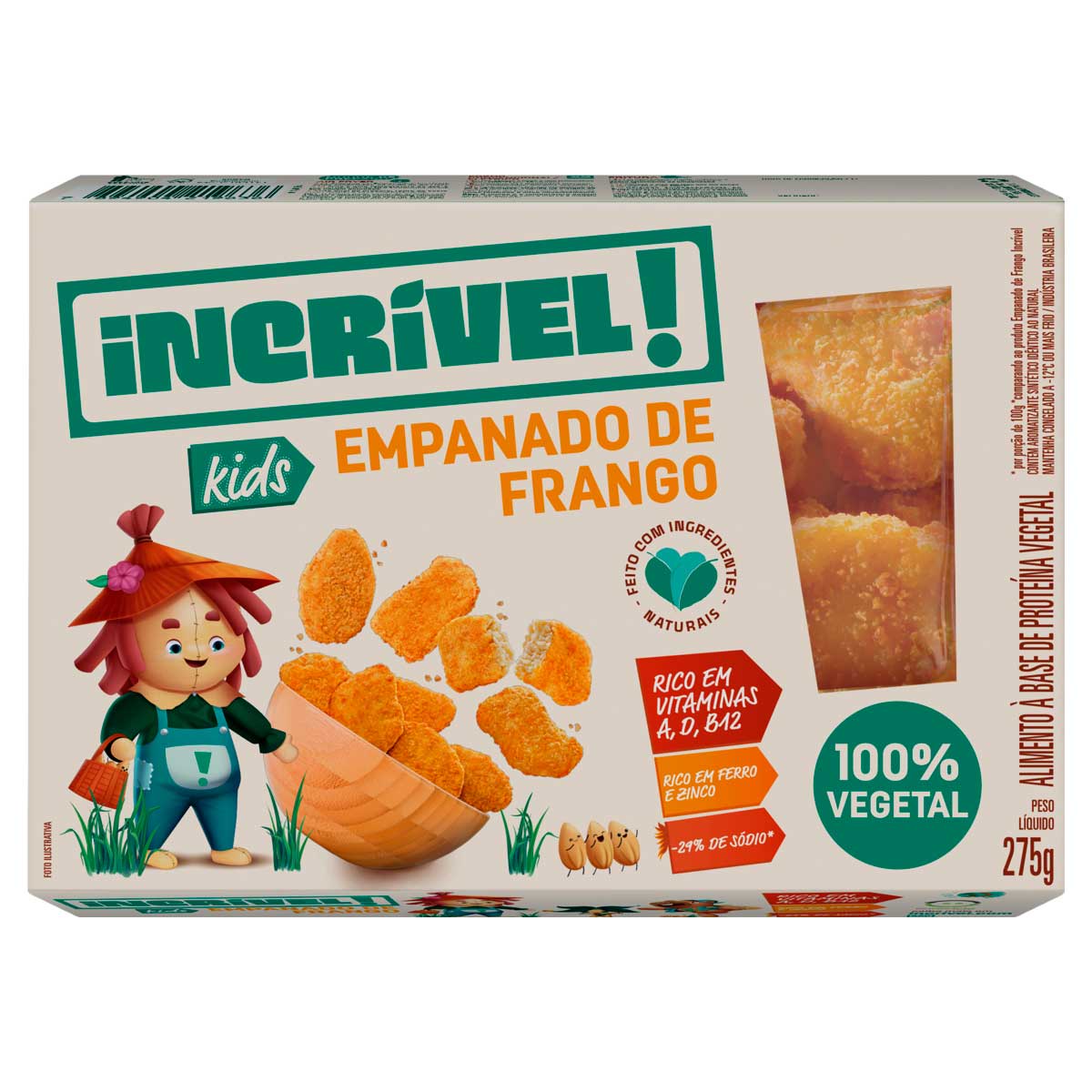 Empanado de Frango Vegetal Congelado Incrível! Kids 275g