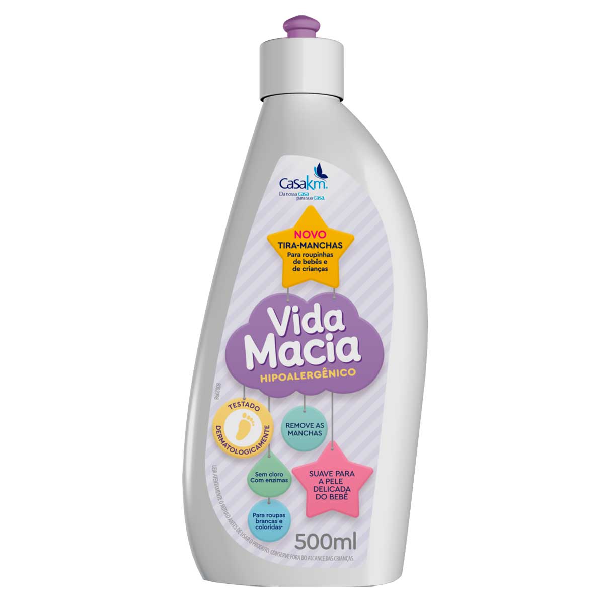 Tira-Manchas Líquido Roupas Brancas e Coloridas Vida Macia 500ml