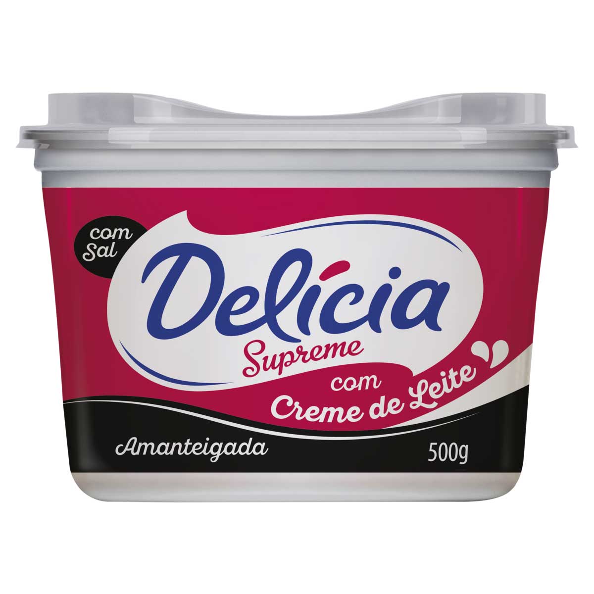 Margarina Amanteigada com Sal e Creme de Leite Delícia Supreme Pote 500g