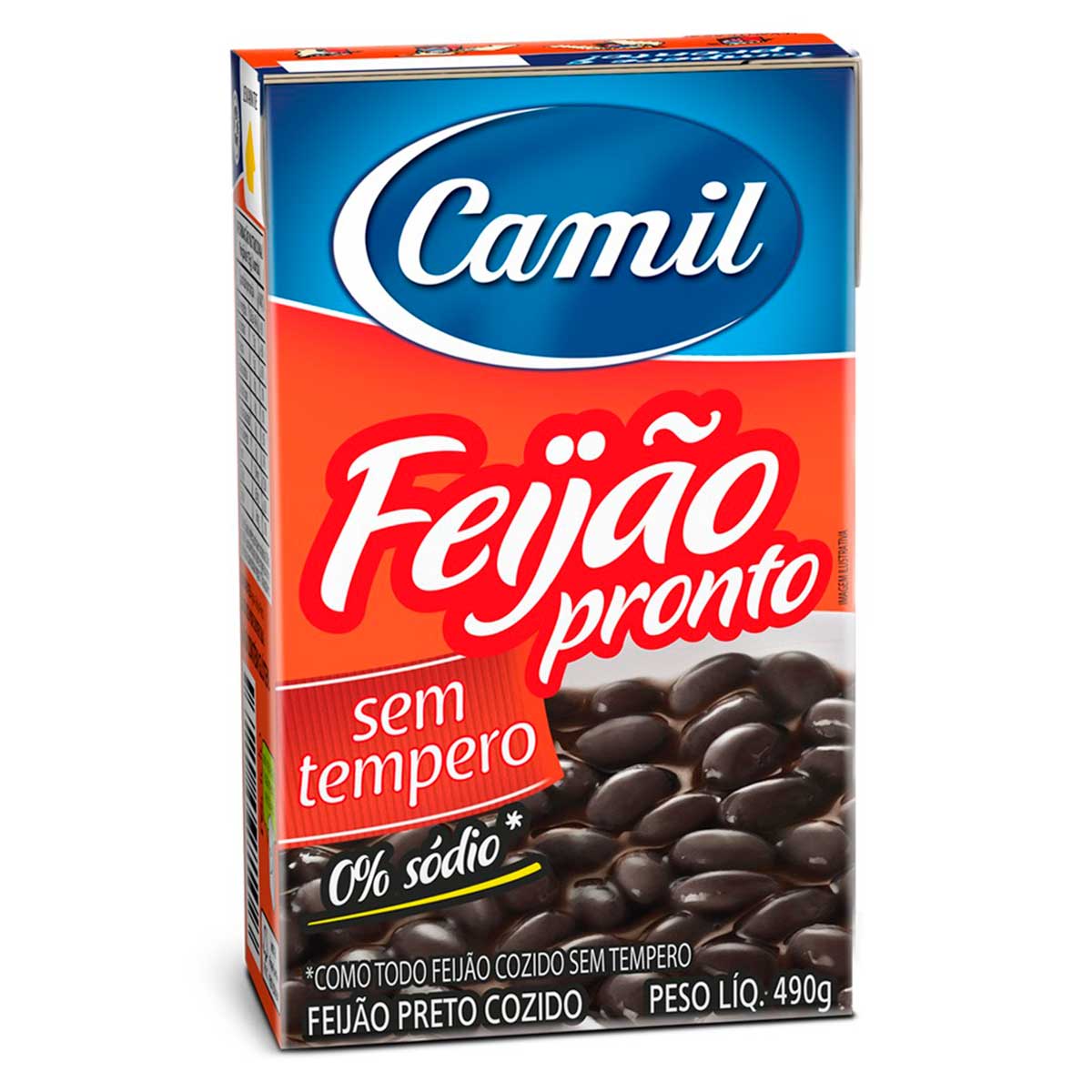 Feijão Preto Pronto sem Tempero Camil 490g