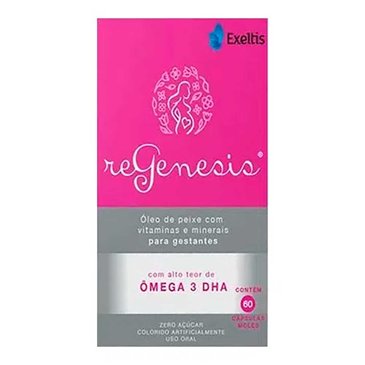 Suplemento Vitamínico e Ômega 3 DHA Regenesis 60 Cápsulas