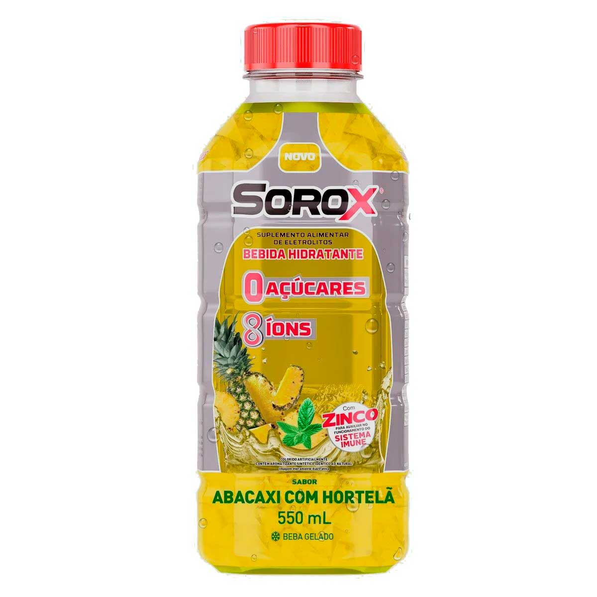 Bebida Hidratante Sorox Abacaxi com Hortelã Zero Açúcar 550ml