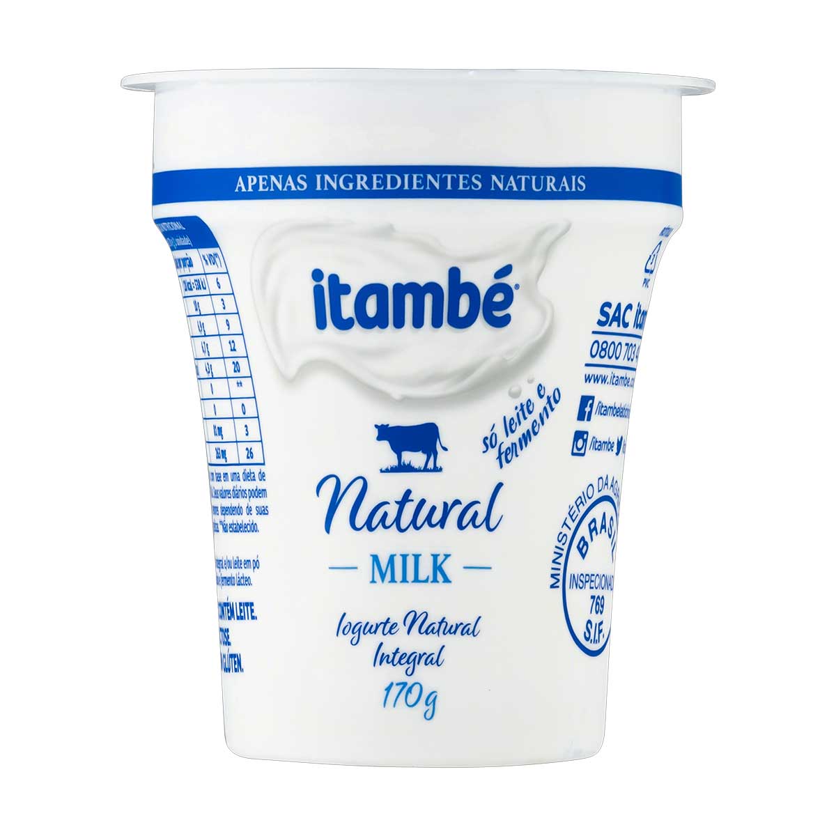 Iogurte Integral Itambé Natural Milk 170 g