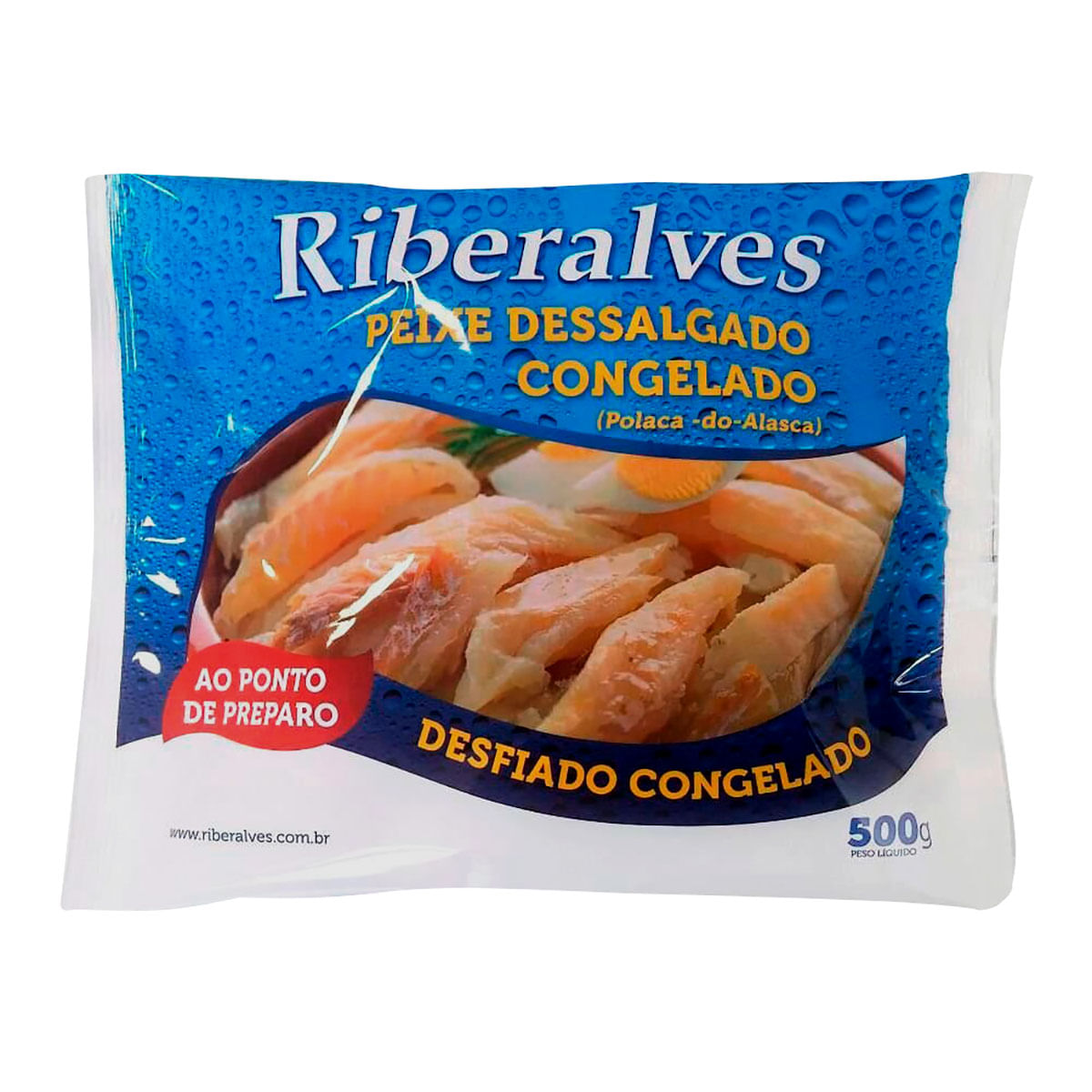 Peixe Desfiado Dessalgado Polaca do Alasca Riberalves 500 g