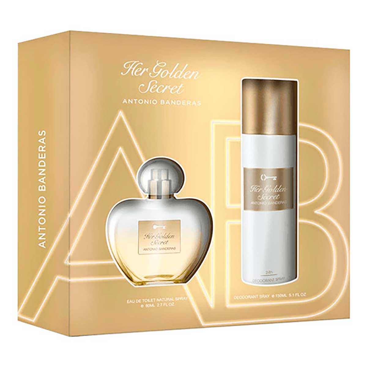 Kit Banderas Her Golden Secret - Perfume Feminino 80ml + Desodorante 150ml