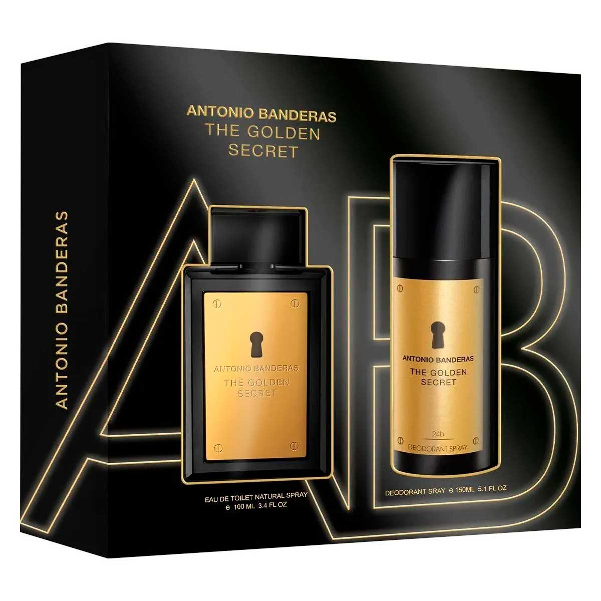 Kit Perfume Coffret The Golden Secret Banderas Masculino + 01 Banderas The Golden Secret Desodorante Spray 150ml