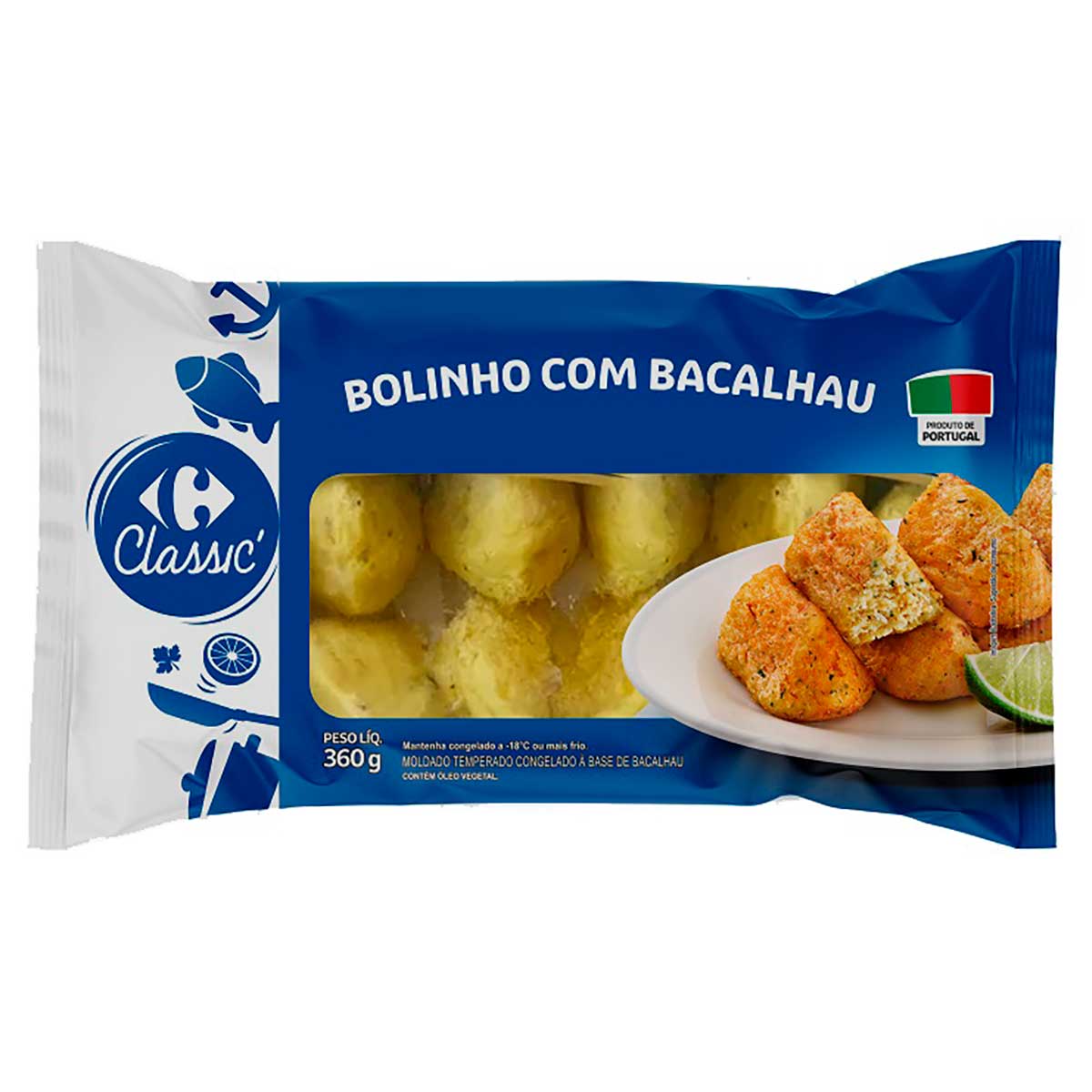 Bolinho de Bacalhau Congelado Carrefour Classic 360g