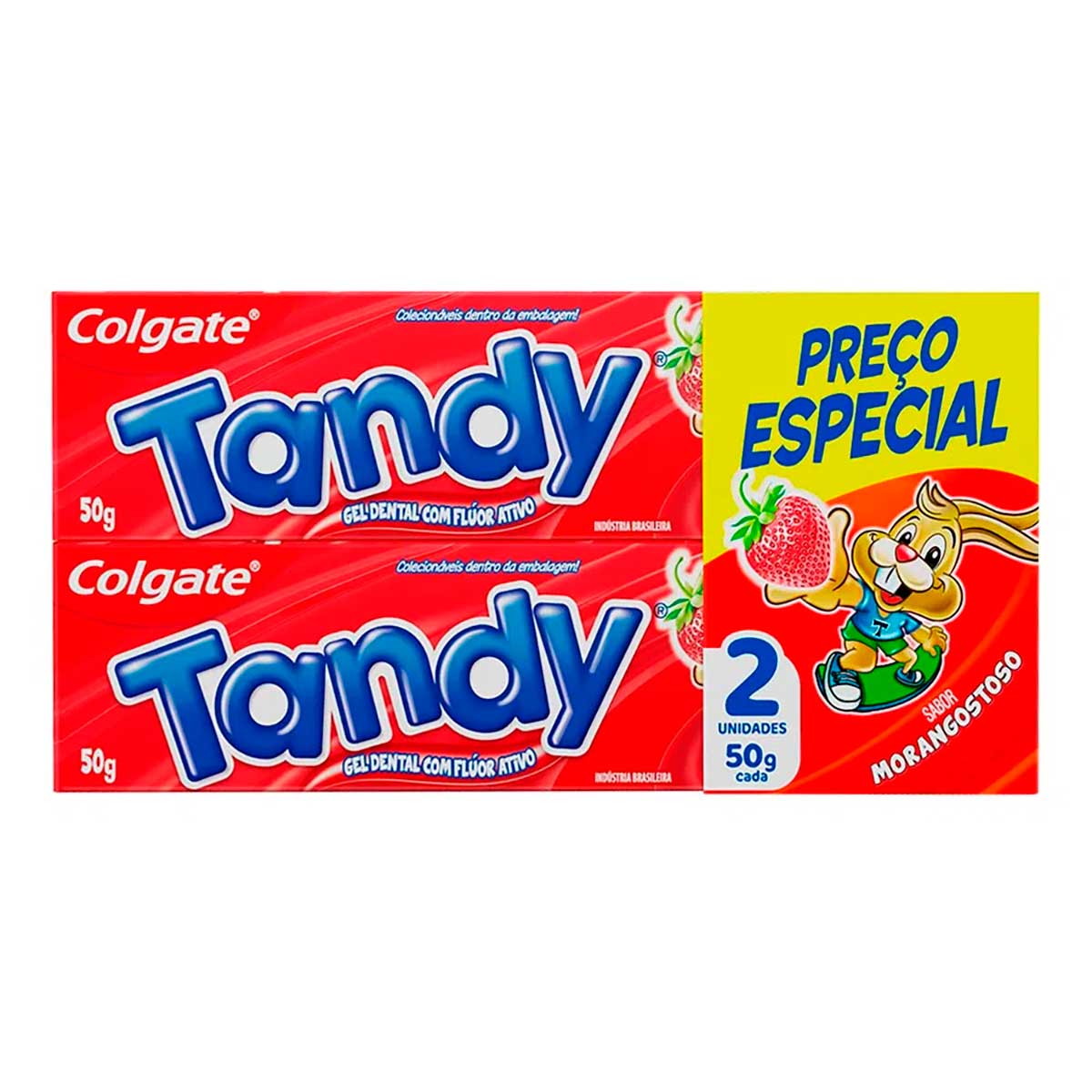 Kit Gel Dental Infantil Tandy Morango 2 Unidades de 50g Cada