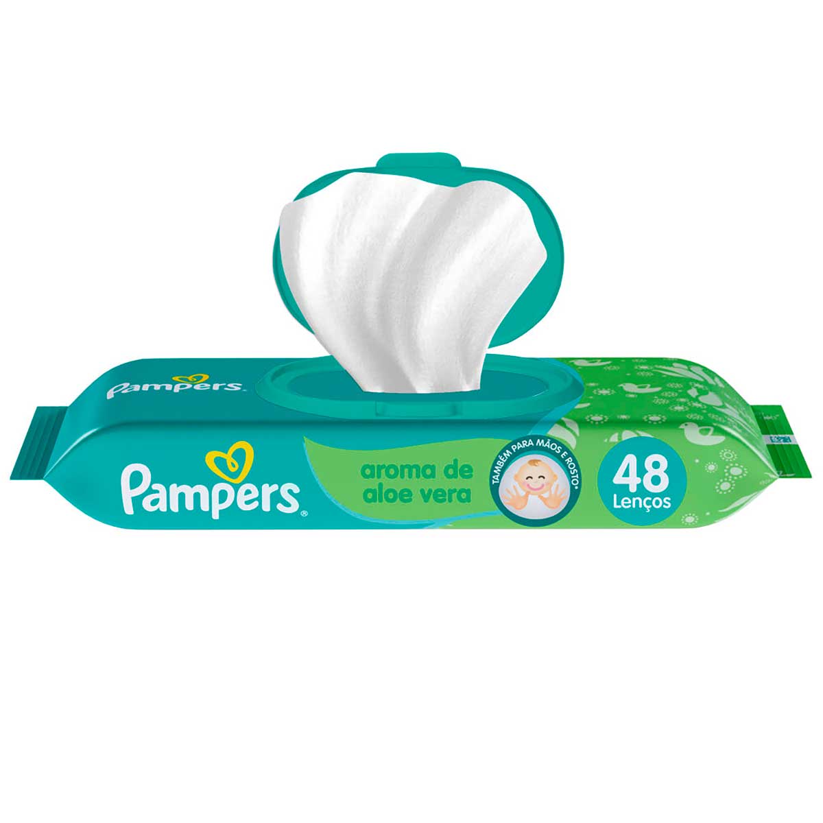 Lenço Umedecido Pampers Aloe Vera com 48 unidades