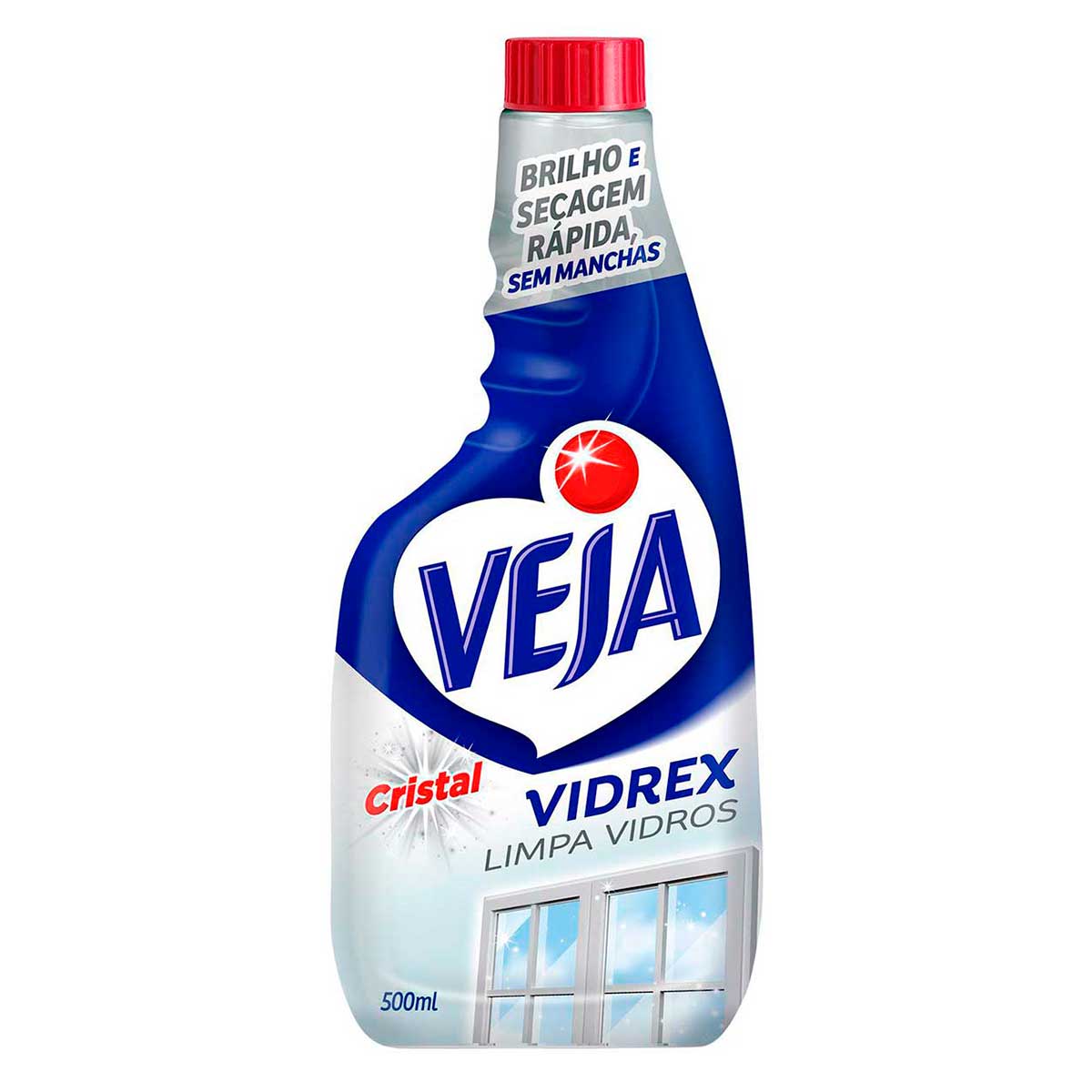 Limpa Vidros Spray Veja Vidrex Cristal Refil 500ml