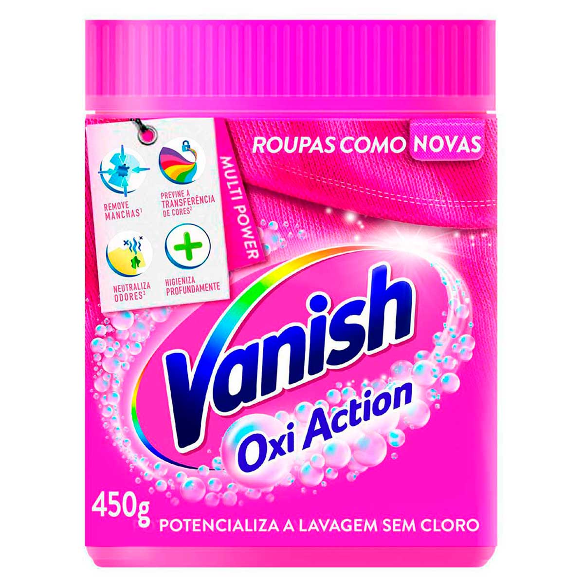 Tira Manchas em Pó Vanish Multi Power Oxi Action para roupas coloridas 450g