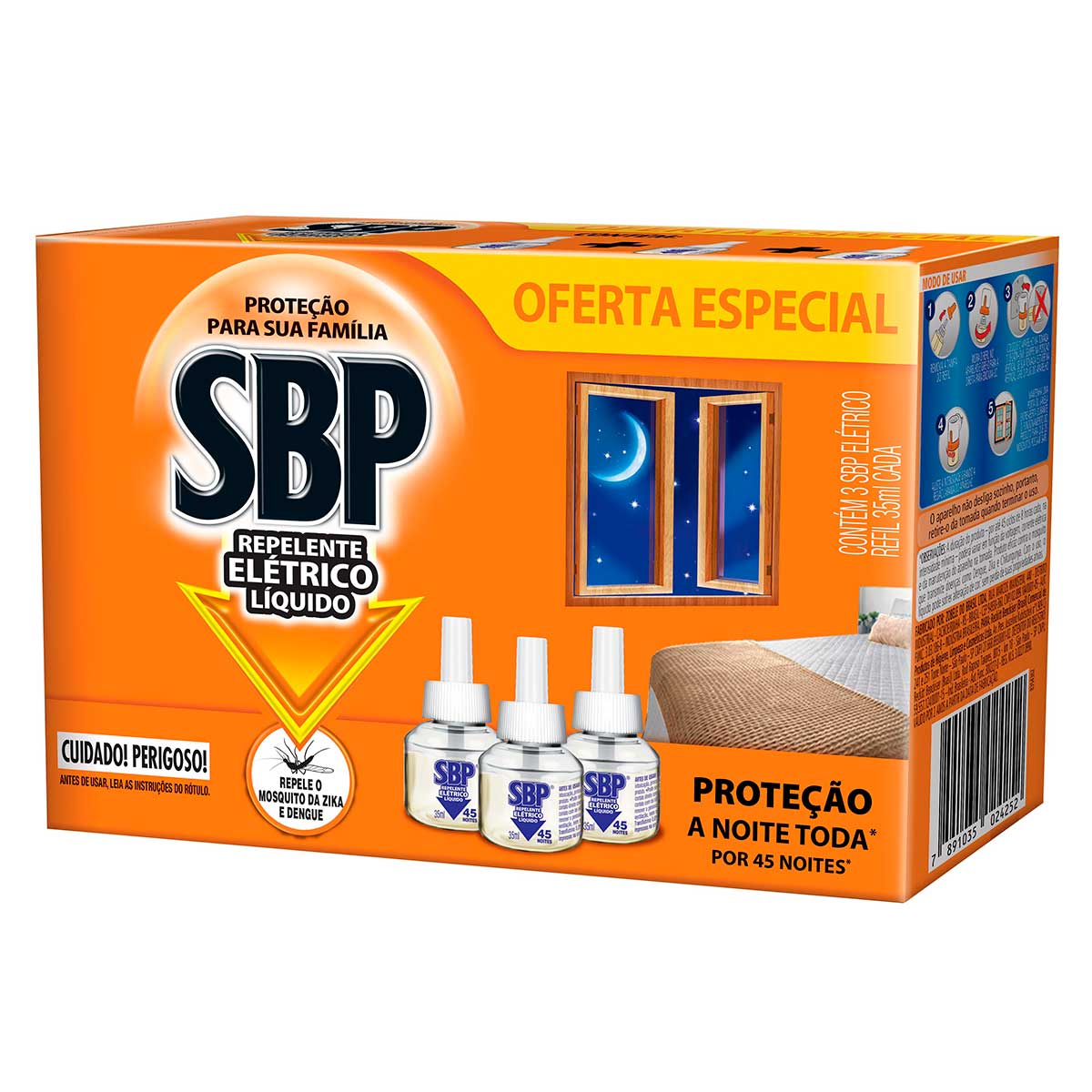 Repelente Elétrico Líquido SBP 45 noites 3 Refis Oferta Especial