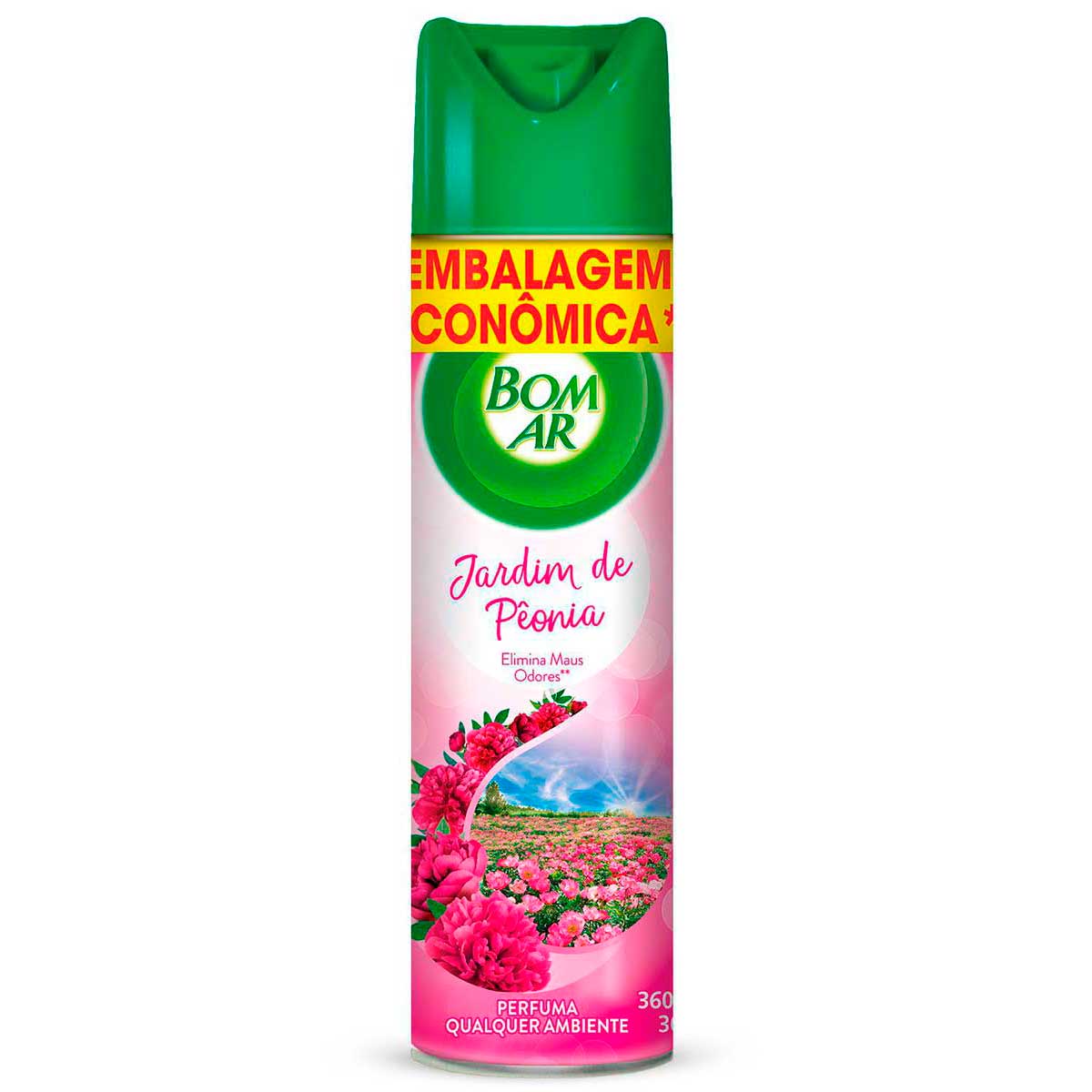 Aromatizador Bom Ar Aerossol Jardim de Peônia Embalagem Econômica 360ml