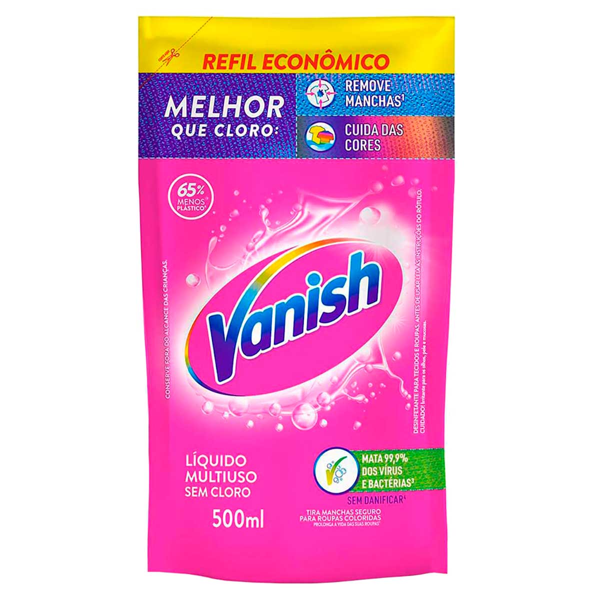 Tira Manchas Vanish Líquido Multiuso para roupas coloridas Refil Econômico 500ml