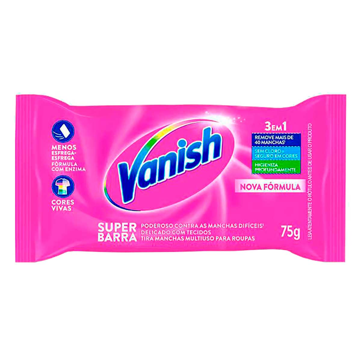 Tira Manchas Vanish Super Barra para roupas coloridas 75g