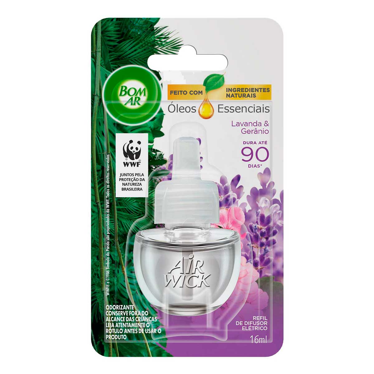 Difusor Elétrico Bom Ar Lavanda e Gerânio Refil 16ml