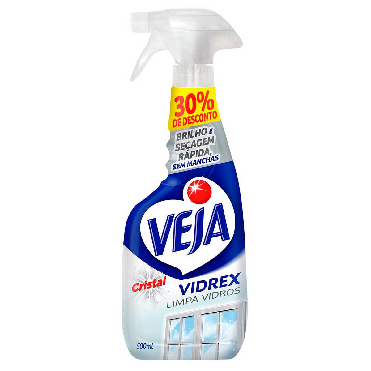 Limpa Vidros Spray Veja Vidrex Cristal 500ml Oferta