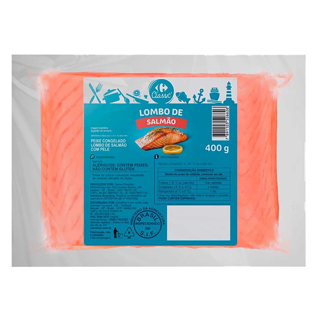 Lombo de Salmão Carrefour Classic 400g