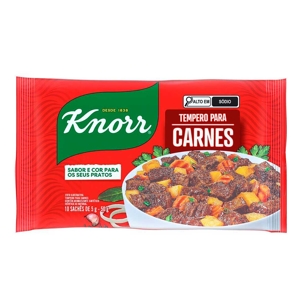 Tempero Pó para Carnes Knorr 50g 10 Unidades de 5g Cada