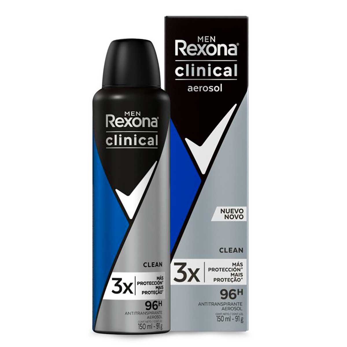 Antitranspirante Aerosol Rexona Clinical Clean 150ml