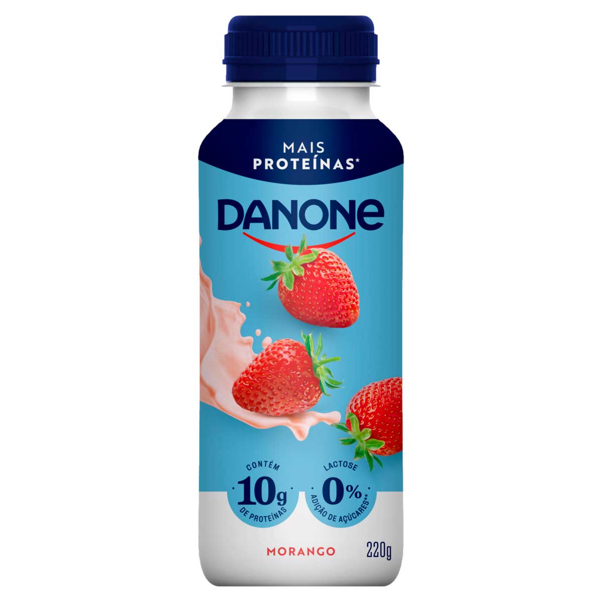 Iogurte Desnatado Sabor Morango Zero Lactose Danone 220g