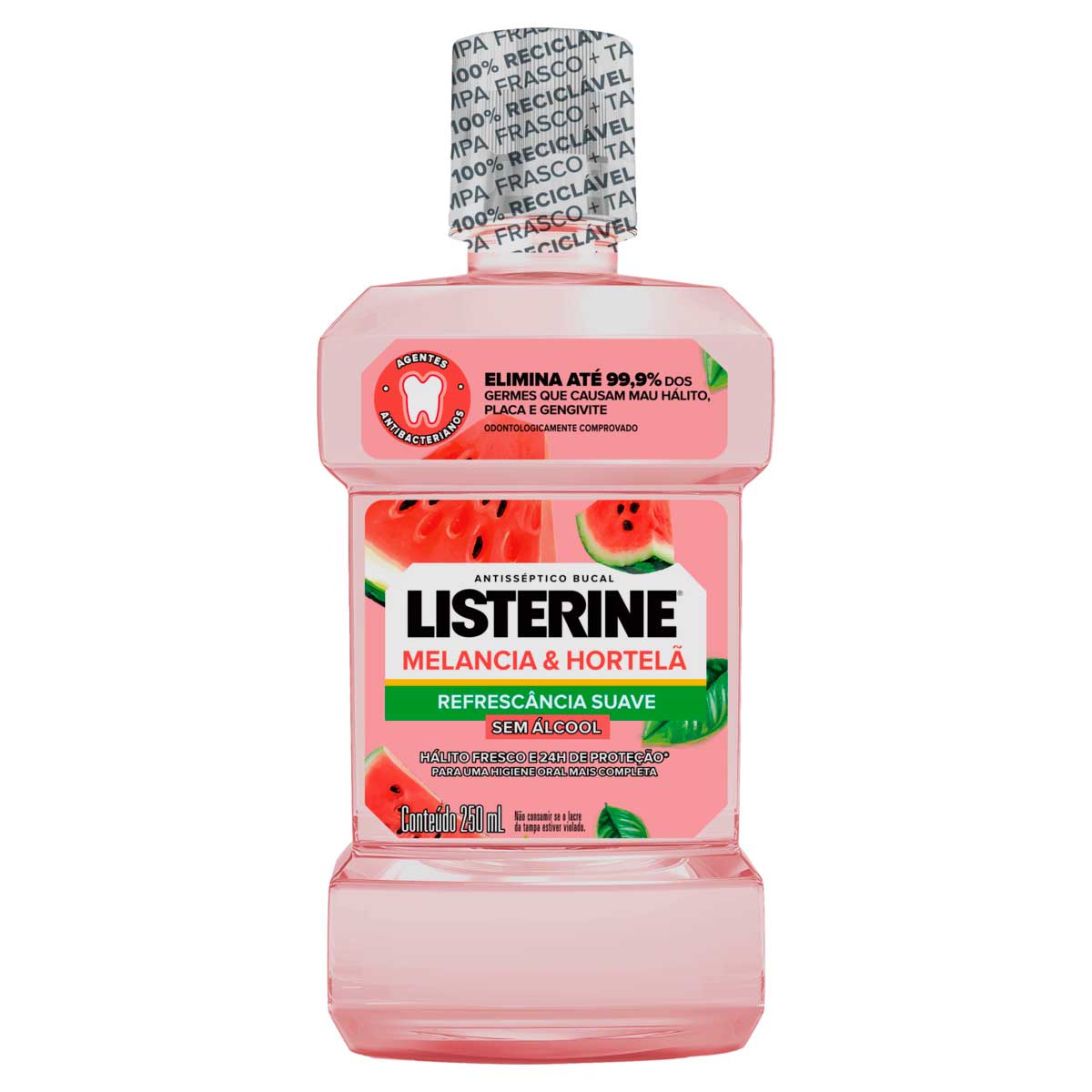 Enxaguante Bucal Antisséptico Zero Álcool Melancia e Hortelã Listerine 250ml