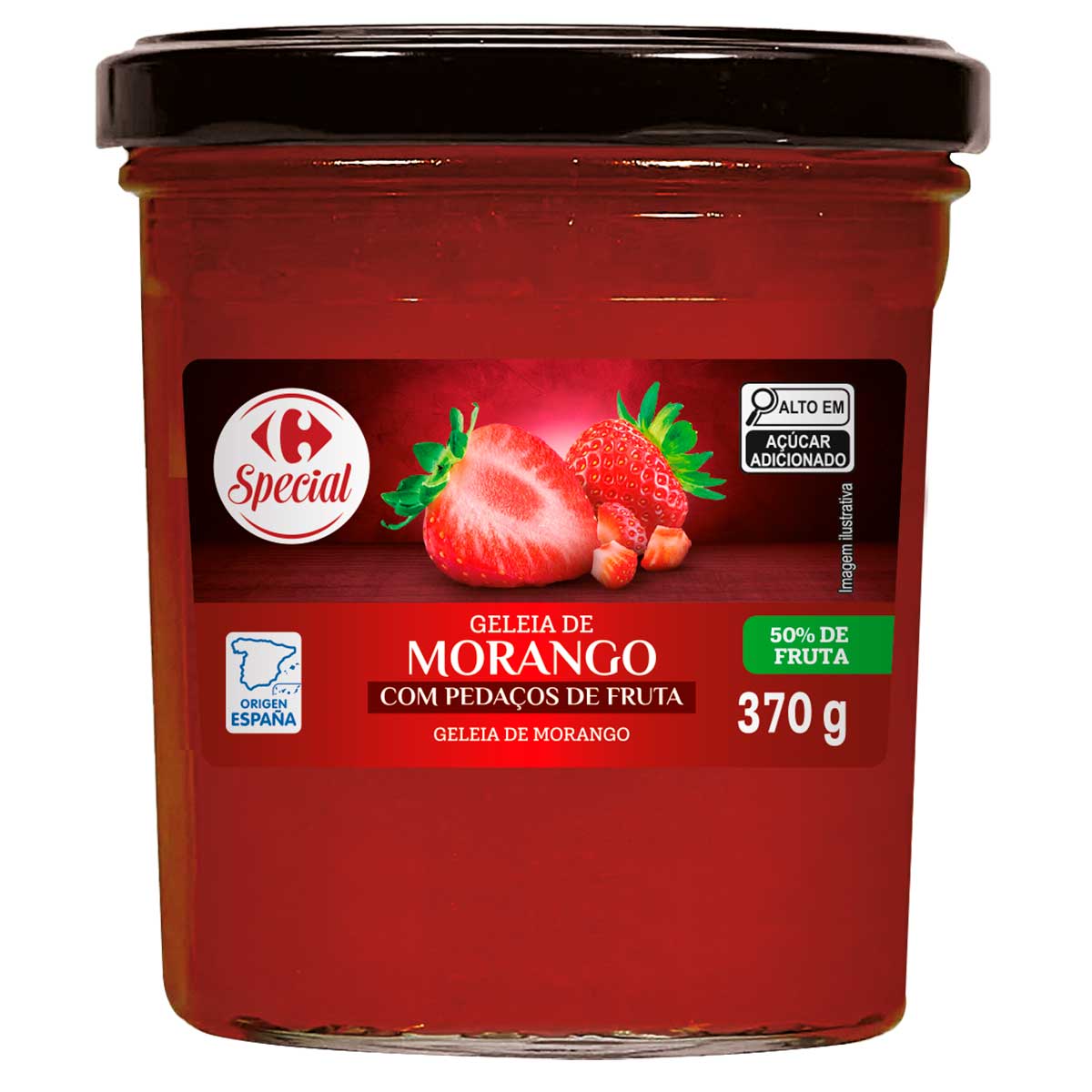 Geleia Sabor Morango com Pedaços de Fruta Carrefour 370 g