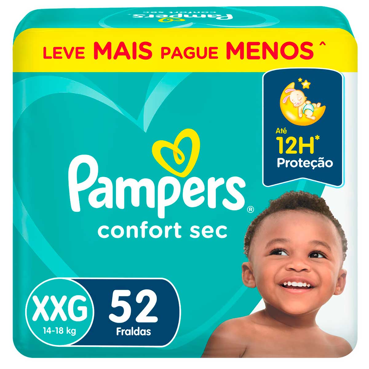 Fralda Descartável Pampers XXG Confort Sec 52 Unidades Leve Mais Pague Menos