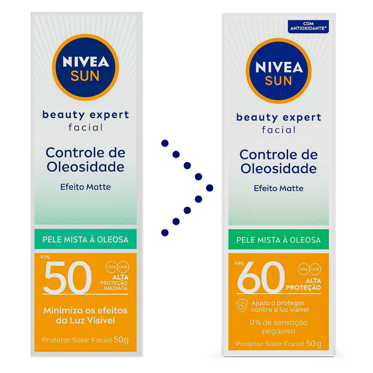 Protetor Solar Facial Beauty Expert Controle de Oleosidade FPS 60 NIVEA SUN 50g