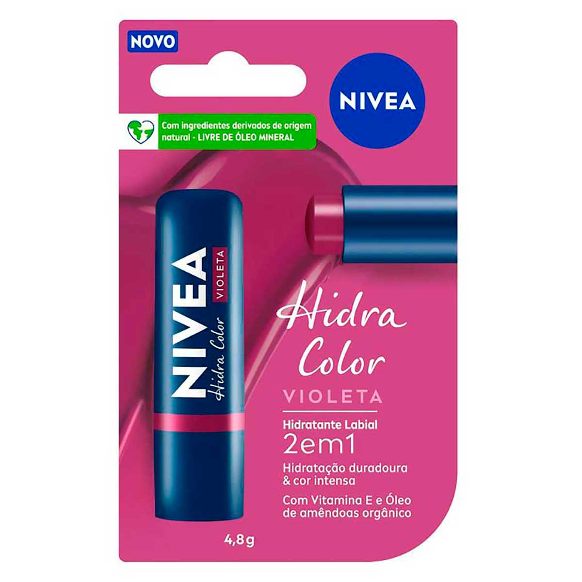 Hidratante Labial NIVEA Hidra Color 2 em 1 Violeta 4,8g