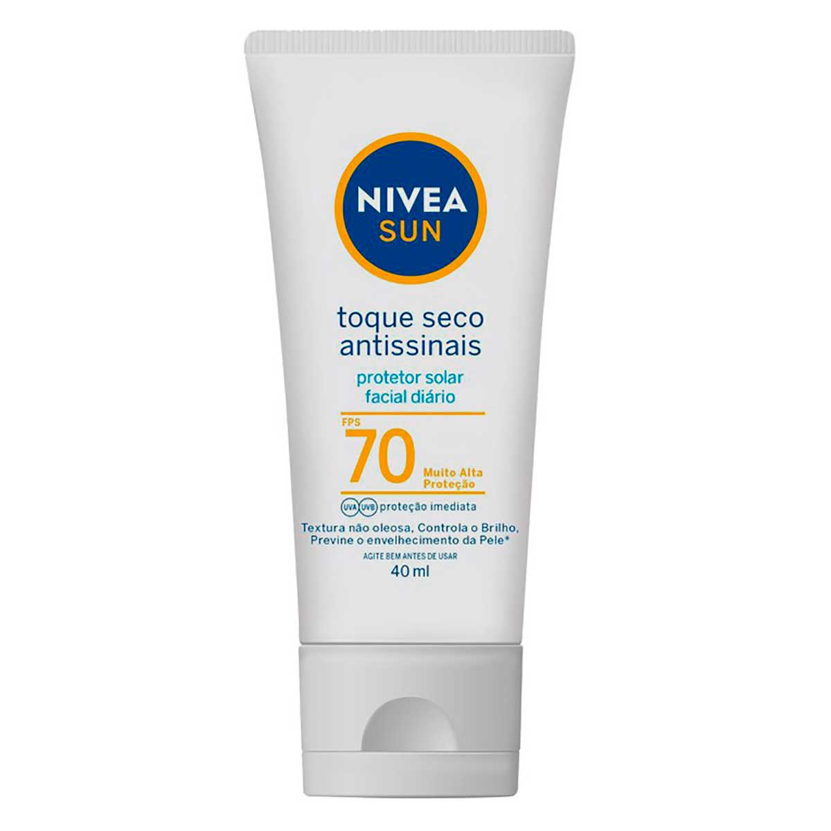 Protetor Solar Facial Toque Seco Antissinais FPS 70 NIVEA SUN 40ml